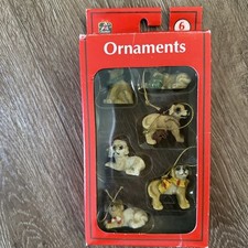 Small Christmas Ornaments DOGS 6 Painted Dogs