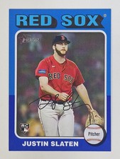2024 Topps Heritage High Number SP Justin Slaten #721 Dark Blue Border RC
