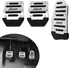 3 PCS Car Foot Pedal Accelerated Brake Board, Manual Shield Peda Color: Silver