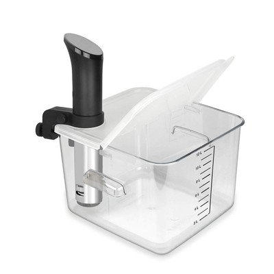 Sous Vide Container 12 Quart Collapsible Hinged Lid For Cooker Transparent New.