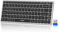 TECKNET Bluetooth Keyboard Rechargeable, 4-Device 2.4G 3BT Wireless Keyboard