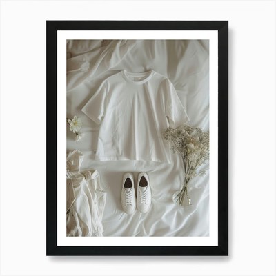 White Tee Kunstdruck gerahmt Wandbild Poster Leinwanddruck Bild