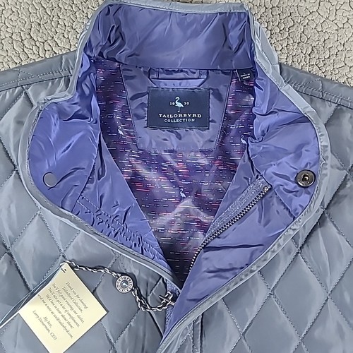 Tailorbyrd Vest Men's Large Navy Blue Full Zip Insulated Quilted New With Tags - Picture 3 of 15