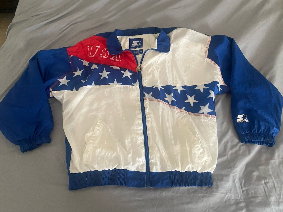 Vintage Starter Olympic Jacket Size Medium 1996 Atlanta Team USA