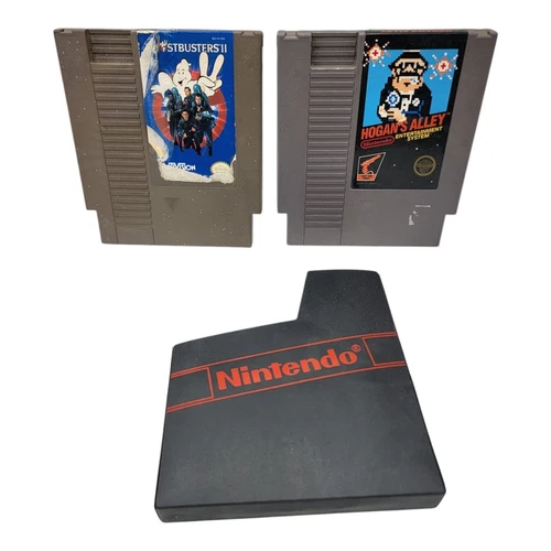 Lot of 2 NES Nintendo Video Games Original Hogans Alley + Ghostbusters II