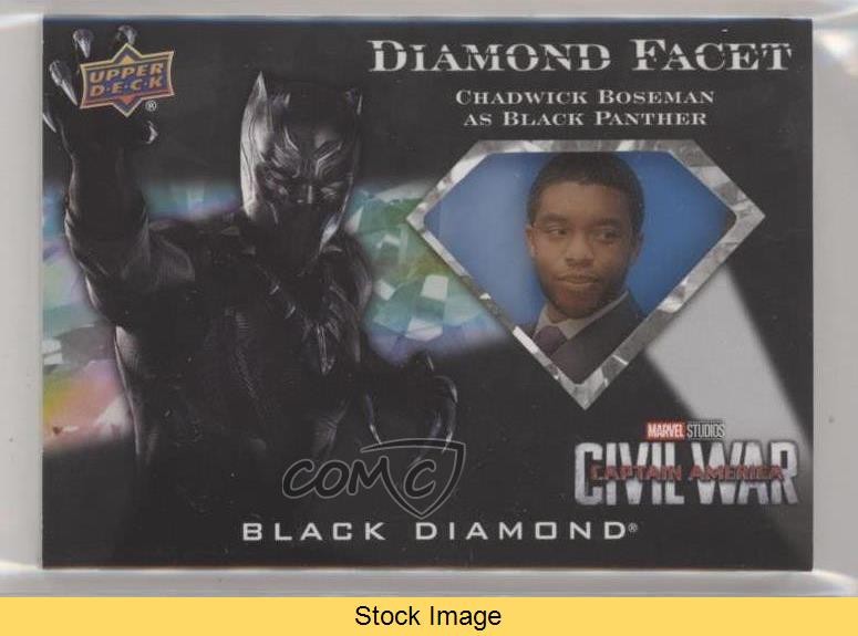 2021 Upper Deck Marvel Black Diamond Facet Chadwick Boseman as Panther READ 4et