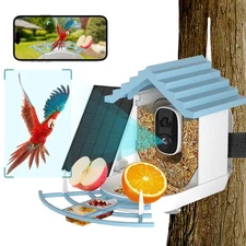 Smart Bird Feeder with Camera, AI Bird Species Recognition, 1080P HD Real-Tim...