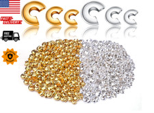 Aylifu 600pcs 3mm/4mm/5mm Crimp Bead Knot Covers Half Round Open Crimp Beads Cri