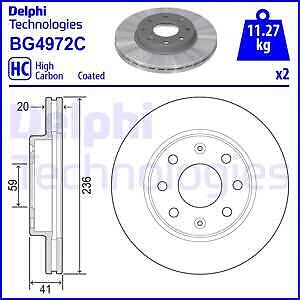 2X Delphi BG4972C Bremsscheibe FüR Chevrolet Daewoo-image