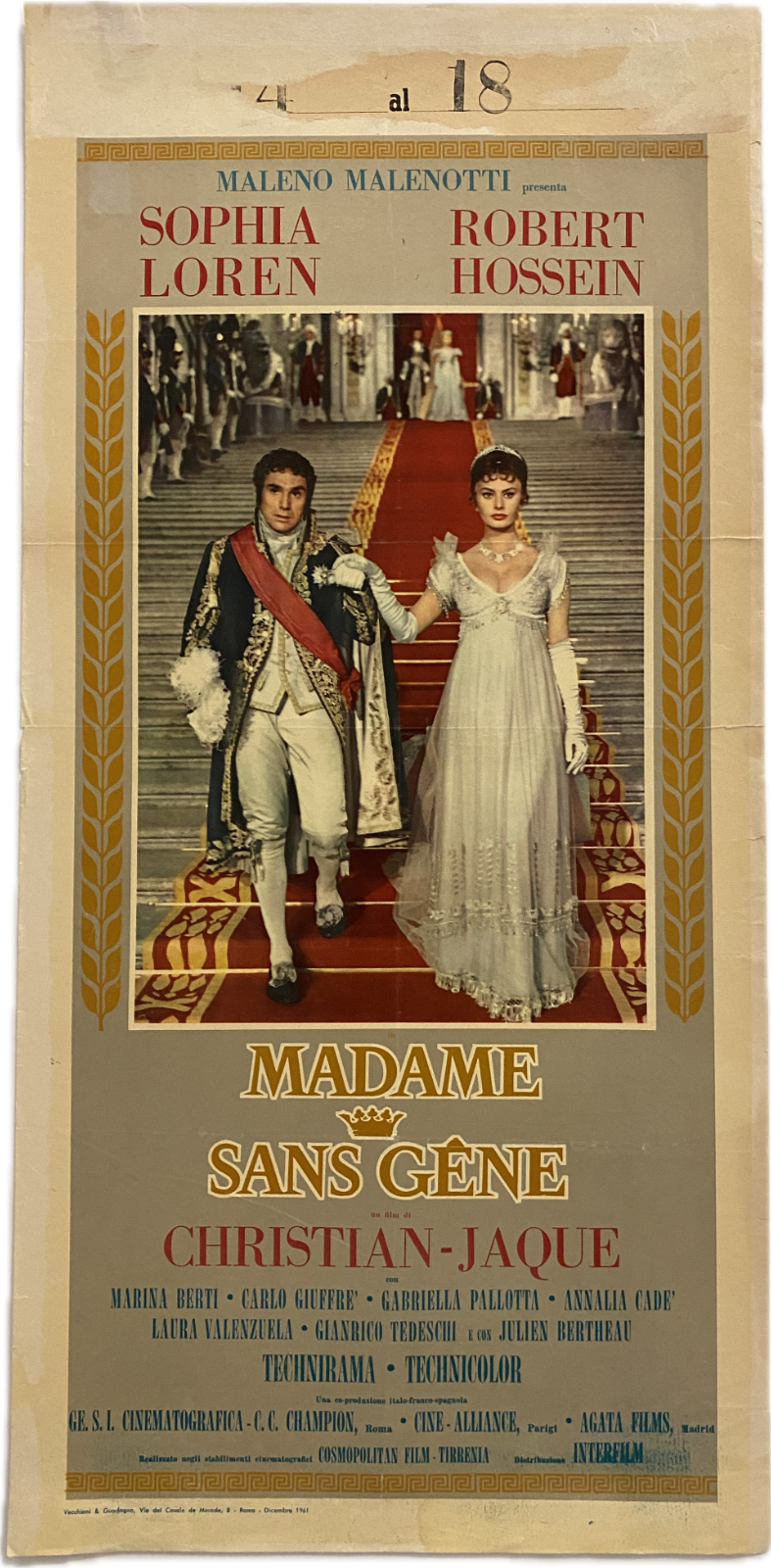 Locandina originale film Madame Sans-Gêne (1961) - Regia di Christian-Jaque