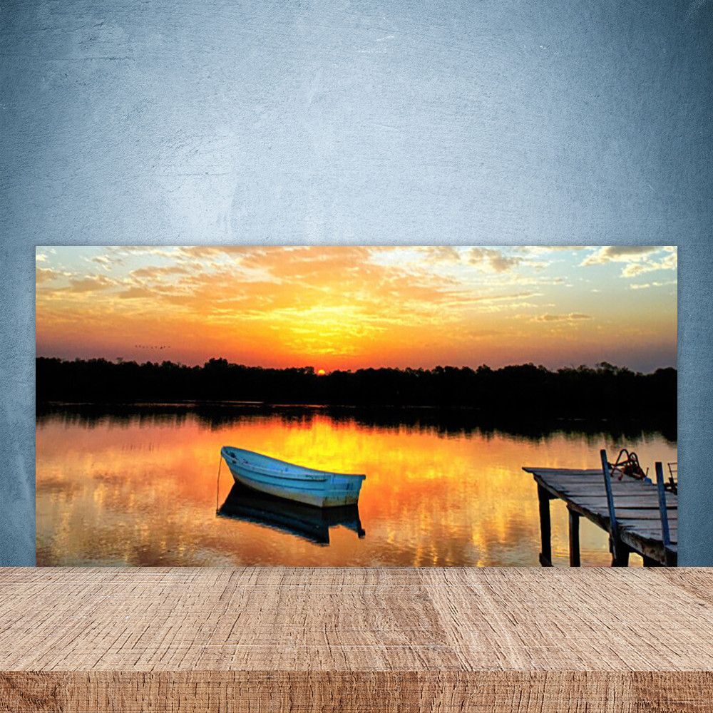 Crédence de cuisine en verre panneau paroi 100x50 paysage lac