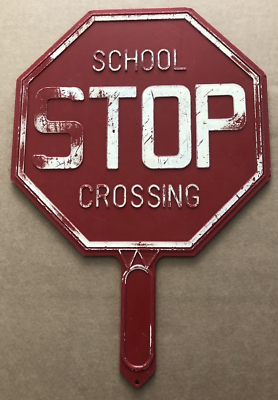 Vintage SCHOOL CROSSING Stop Sign Plastic Paddle Handle | eBay