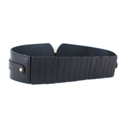 Lady Super Wide Faux Leather Belt Elastic Dress Stretch  display picture 1