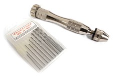 Precision Hand Drill Tool w/ Drill Bits 0.8-3mm for Model Building
