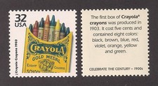 1903 FIRST CRAYOLA CRAYONS INTRODUCED - U.S. POSTAGE STAMP - MINT CONDITION
