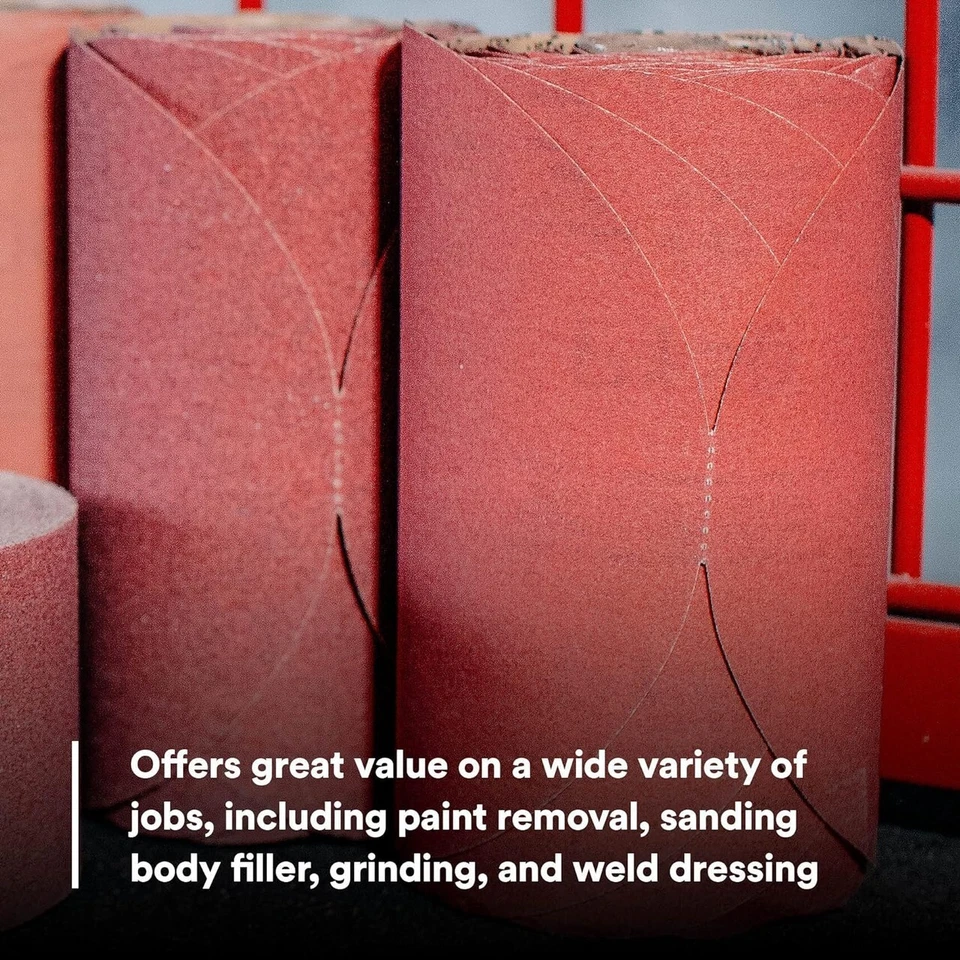 Rollo de disco Stikit de papel de lija rojo 3M (01116, 1116), 6 pulgadas, grano P80 - 100 discos Foto 3 de 4