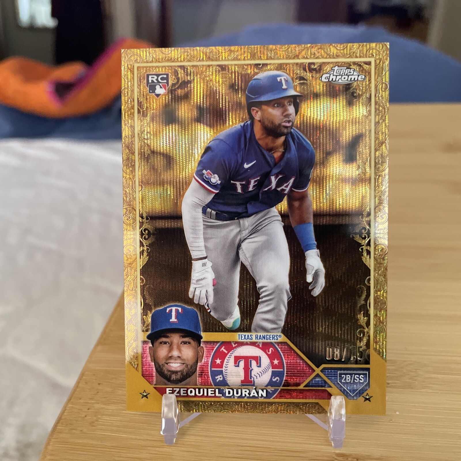 2023 Topps Gilded Collection Gold Wave Etch /75 Ezequiel Duran Durán Rookie RC