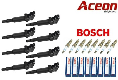 For BMW E71 F02 750Li F01 750i Updated Version 8x Ignition Coil Spark Plug Set