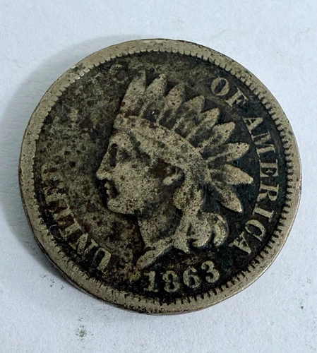 1863 Indian Head Cent Penny Very Good Condition  #517