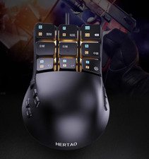HERTAO Wired Gaming Mouse with Integrated Mechanical Keypad USB