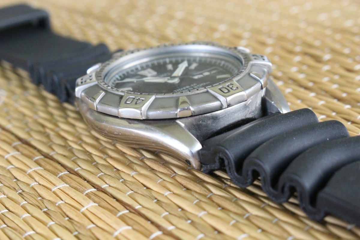 TITANIUM SEIKO 7S26-0150 ABUSE FREE 200M BLACK DATE DIAL DIVER + 