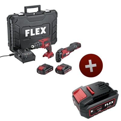 Flex Duo Pack Akku Trockenbauschrauber Multitool DW45+MT 18-EC TC/2.5 Set 532427