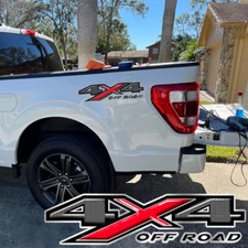 2x Carbon Fiber Style 4X4 Off Road Rear Trunk Side Fender Decal Sticker For Ford