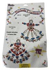 Darice 1965-13J Safety Pin PATRIOTIC Angels Bead PINS Ornament Kit NEW Makes 4