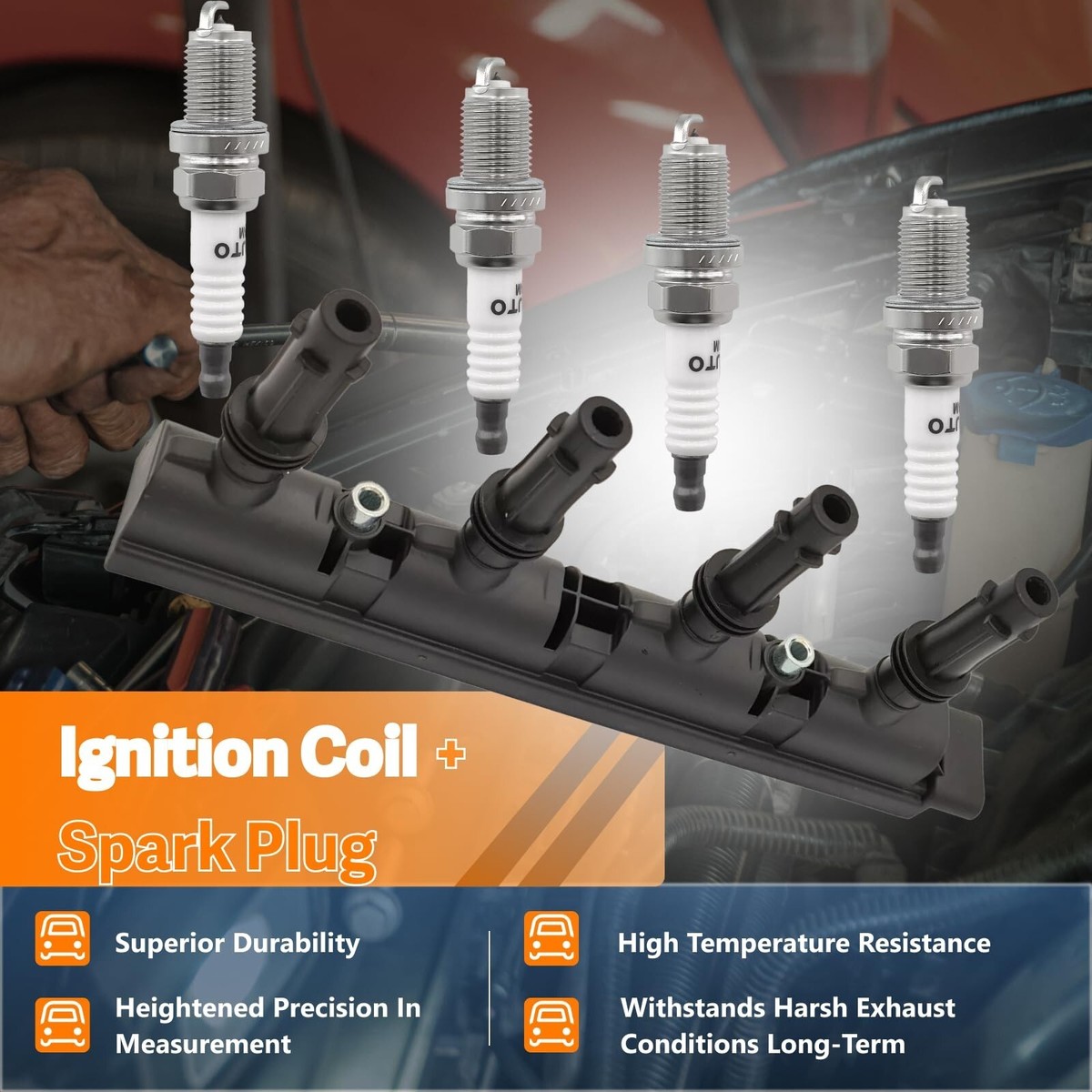 Ignition Coil & Spark Plug Set For Chevy Cruze/Sonic/Trax 1.4L Turbo 2013-2015 - UF669