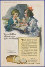 Vintage 1919 FLEISCHMANN'S YEAST Child in School Bread Making Ephemera Print Ad