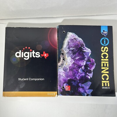 8th Grade Textbook Lot Digits Companion Teks iScience McGraw Hill Secondary Ed