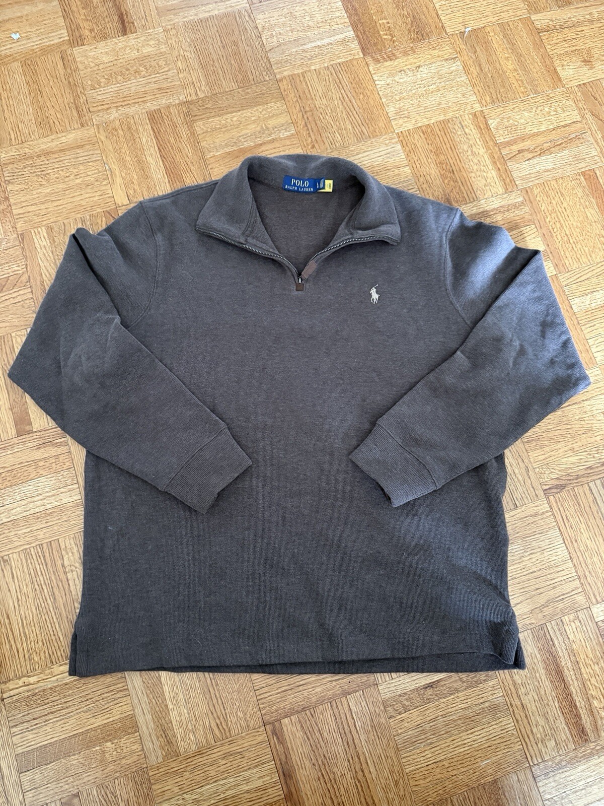 Polo Ralph Lauren Giacca Uomo Grande Grigio 1 4 Zip Pullover Pony Logo Casual