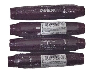 LOT OF 4 .REVLON Kiss Cushion Lip Tint Lipstick Balm. # 290 EXTRA VIOLET.