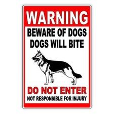 Beware Of Dogs Dogs Will Bite Do Not Enter Sign / Decal Security Beware Attack
