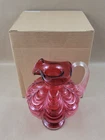 Fenton Cranberry Red Layered Drapery Pitcher 7.5" Bill Fenton 75th Jubilee