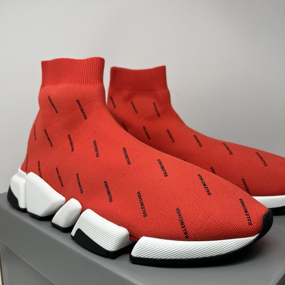 セール!!BALENCIAGA★565826 Balenciaga 2.0 Speed Allover Logo Men's Sneakers Size 46 EU