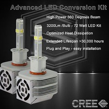 360 Degree Beam - New Gen Cree Led 6400lm Fog Light Kit 6k 6000k - H3 P