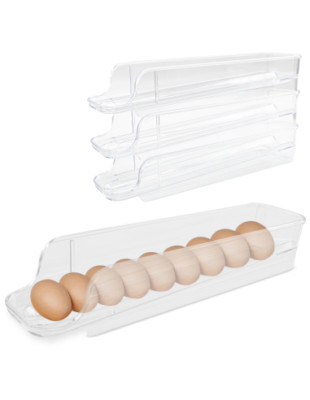 Distributeur à œufs Pour Frigo - 4 Niveaux, Système De Roulement, Capacité 30 œufs, Transparent, Gain De Place
