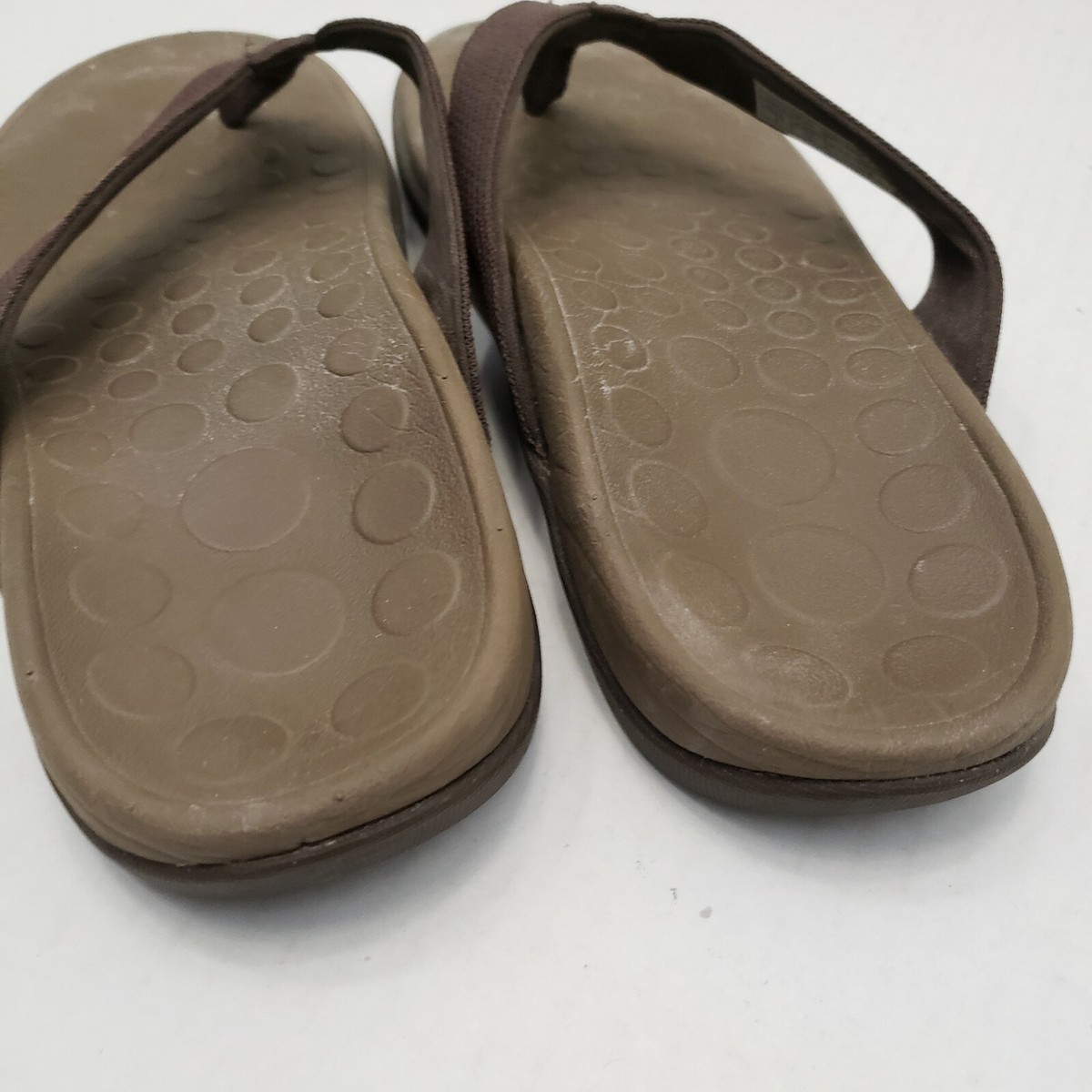 Vionic 44 Wave Thong Flip Flops Brown Sandals Mens 9 Womens 