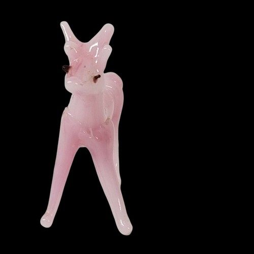 Vintage Art Glass Animal Figurine DEER Hand Blown Japan Pink Fawn Small Tiny - Picture 3 of 10
