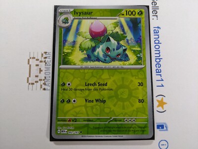 Ivysaur REVERSE HOLO RARE card 002/165 Scarlet & Violet 151