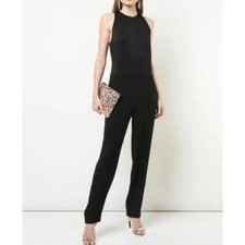 DVF Diane von Furstenberg Melody black jumpsuit sleeveless New Medium 8 10