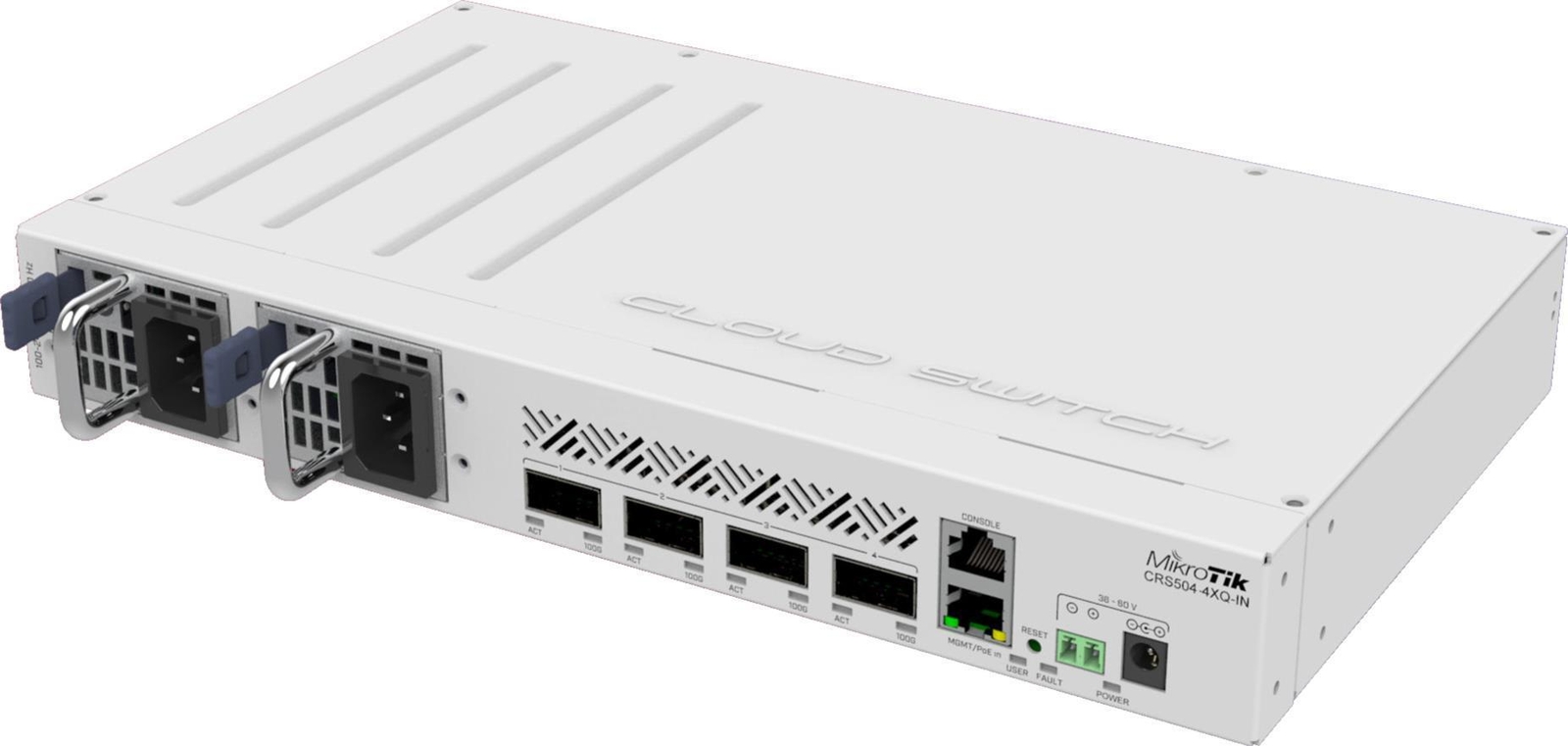 MikroTik Cloud Core Router, 4x 100GB QSFP28, PoE in, 2 redudante Netzteile Ether