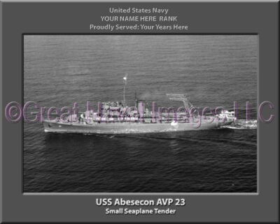 USS Absecon AVP 23 Personalized Canvas Ship Photo 2 Print Navy Veteran Gift