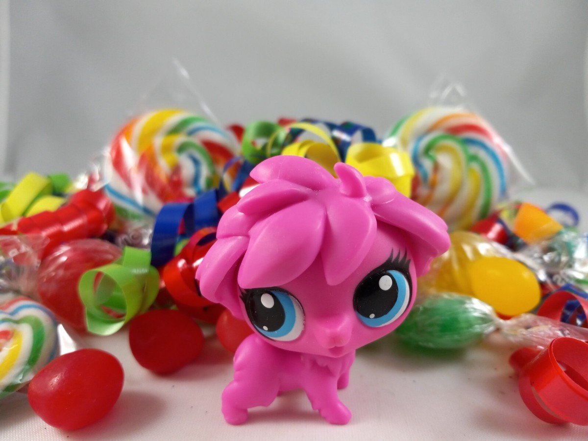 Littlest Pet Shop Blind Bag Candy Swirl Hot Pink Sheepdog Dog #3312