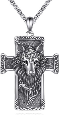 Wolf Halskette Sterling Silber Viking Wolf Schmuck Anhänger für Männer Frauen