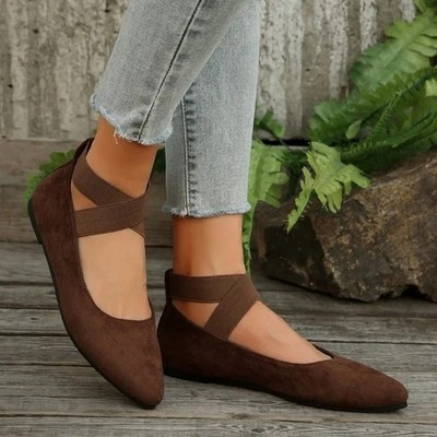 Black New Women's Flat Shoes Fashion Lightweight Shoes Women's Elegant Ballet.