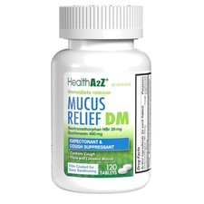 Mucus Relief DM: Dextromethorphan 20mg Guaifenesin 400mg Adult Cough Relief