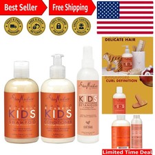 Natural Kids Hair Care Set - Extra-Nourishing Shampoo, Conditioner  Detangler