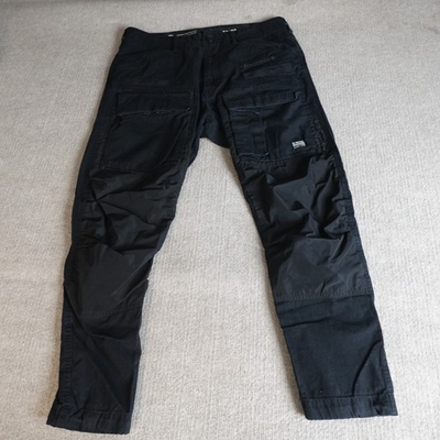 #ad G Star Raw Mens Pants 32 x 27 Black Solid Tapered Cargo Longueur Largo $35.90